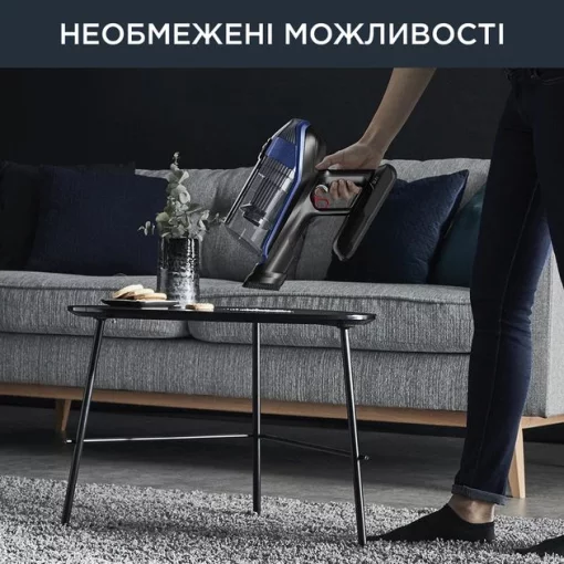 Пилосос Rowenta безпровідний Xforce Flex 14.60 Aqua, 200Вт, вологе прибирання, конт пил -0.9л, автон. робота до 70хв, НЕРА, чорно-синій