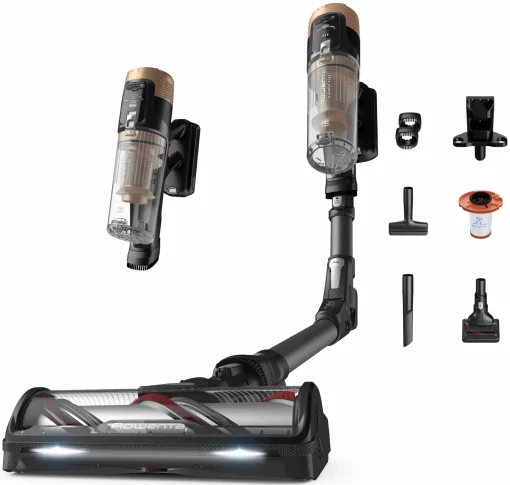 Пилосос Rowenta безпровідний X-Force Flex 14.80 Auto Animal, 240Вт, конт пил -0.65л, автон. робота до 90хв, HEF system 99,9%, чорно-золотий