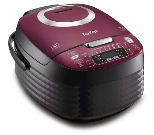 Мультиварка Tefal Spherical, 750Вт, чаша-4л, електронне керув., пластик, чорно-бордовий