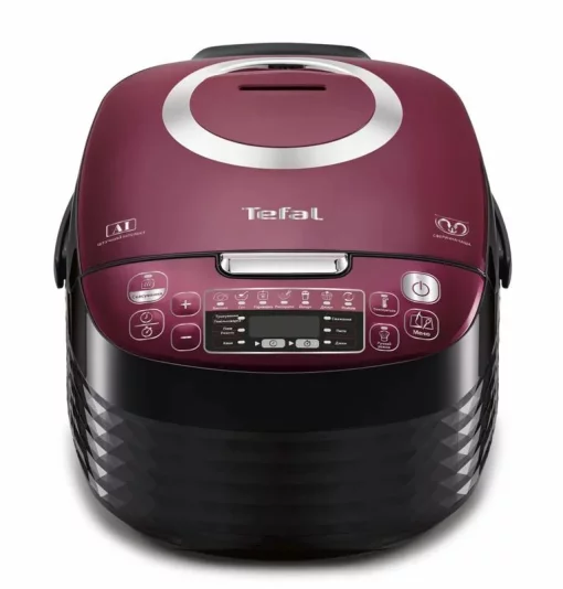 Мультиварка Tefal Spherical, 750Вт, чаша-4л, електронне керув., пластик, чорно-бордовий