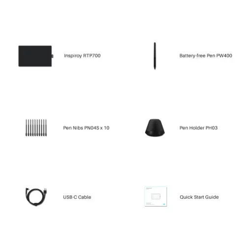 Графічний планшет Huion 11"x6.8" RTP-700, USB-C, чорний