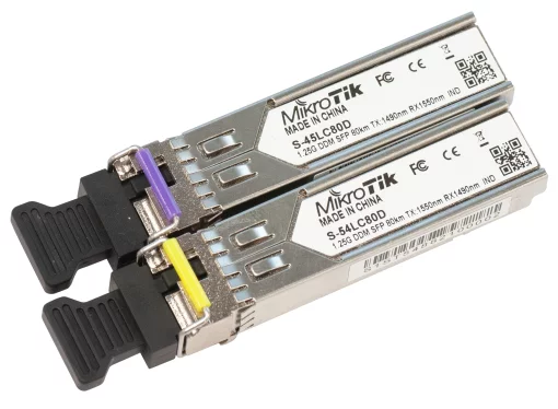 Комплект SFP-Трансиверів MikroTik S-4554LC80D (S-45LC80D, S-54LC80D по 1шт), SM, 80км