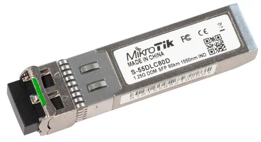 Трансивер MikroTik S-55DLC80D, SFP, 1x1000BaseZX, SM, 80км, LC