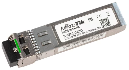 Трансивер MikroTik S-55DLC80D, SFP, 1x1000BaseZX, SM, 80км, LC