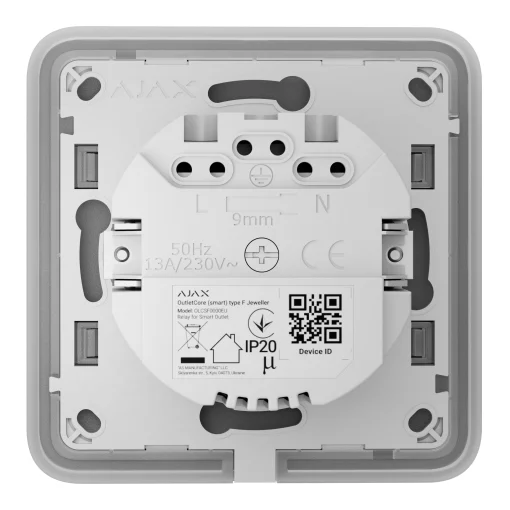 Розумна вбудована розетка Ajax Outlet black