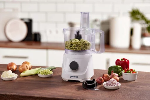 Кухонна машина Gorenje 800Вт, чаша-пластик, корпус-метал/пластик, насадок-6, білий