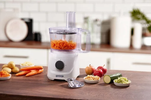 Кухонна машина Gorenje 800Вт, чаша-пластик, корпус-метал/пластик, насадок-6, білий