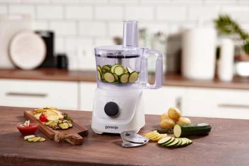 Кухонна машина Gorenje 800Вт, чаша-пластик, корпус-метал/пластик, насадок-6, білий