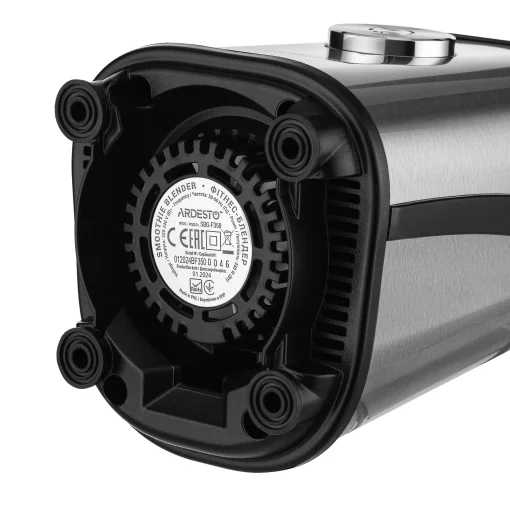 Блендер для смузі Ardesto SBG-F350, 350Вт,2в1, пляшка -600мл, пляшка -300 мл, кавомолка , чорно-сріблястий