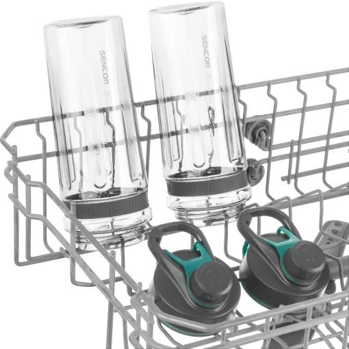 Блендер для смузі Sencor стаціонарний 800Вт, 2 ємності, чаша-600мл, титанові леза, вакуумні кришки, зелений