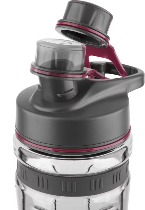 Блендер для смузі Sencor стаціонарний 800Вт, 2 ємності по 600мл, титанові леза, вакуумні кришки, червоний