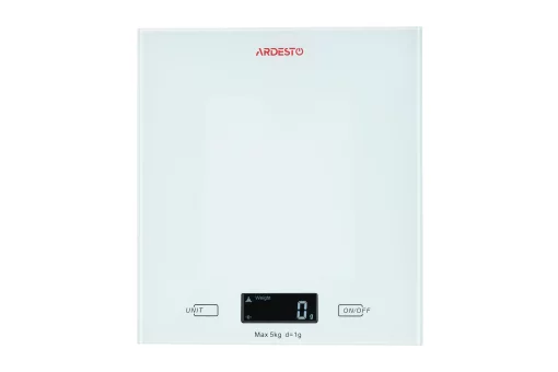 Ваги Ardesto кухонні, 5кг, AAAx2 в комплекті, скло, білий