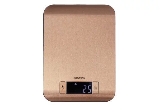 Ваги Ardesto кухонні, 5кг, CR2032x2 в комплекті, метал, бронзовий