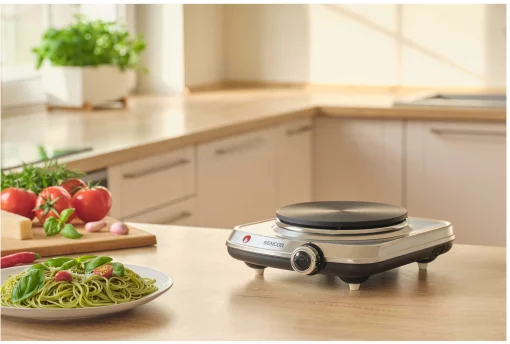 Плитка настільна Sencor електрична, комф. - 1, 1.5Вт,  управл - мех., нерж. сталь