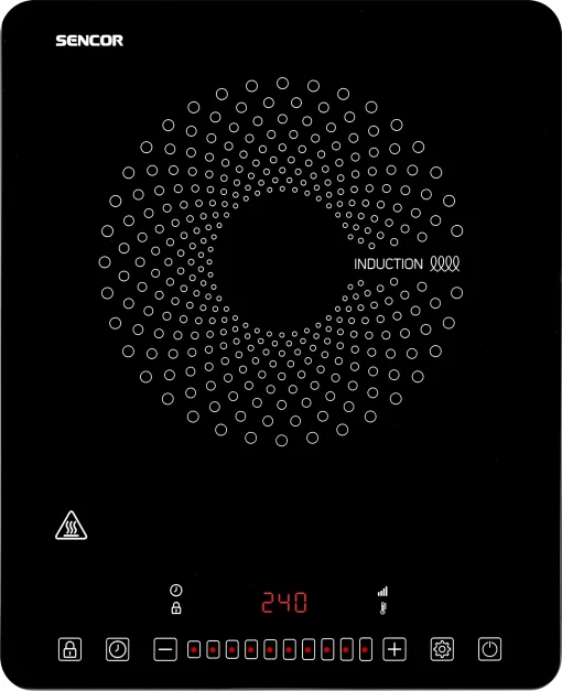 Плитка настільна Sencor індукційна, комфорок - 1 на 2кВт, керування - сенсорне, чорний