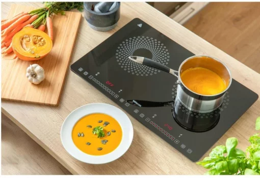 Плитка настільна Sencor індукційна , комф. - 2, 1.4+2Вт,  управл - сенсор, чорний