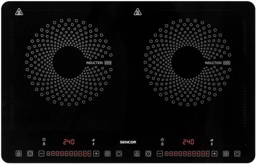 Плитка настільна Sencor індукційна , комф. - 2, 1.4+2Вт,  управл - сенсор, чорний