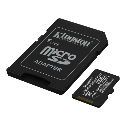 Карта пам'яті Kingston microSD  256GB C10 UHS-I A1 V10 R150MB/s + SD