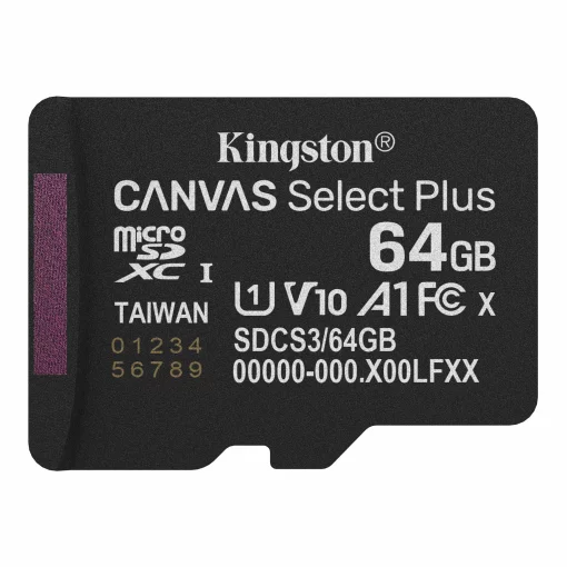 Карта пам'яті Kingston microSD   64GB C10 UHS-I A1 V10 R100MB/s