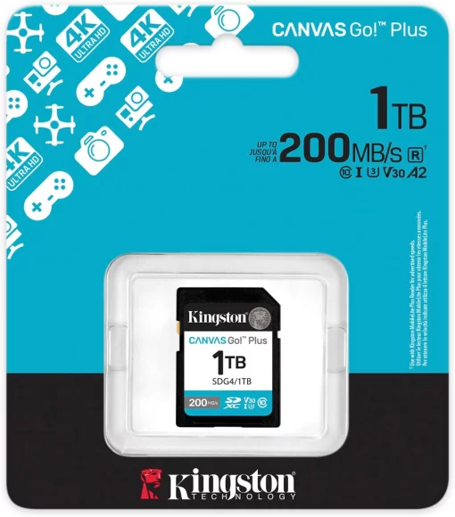 Карта пам'яті Kingston SD 1TB C10 UHS-I U3 V30 R200/W160MB/s