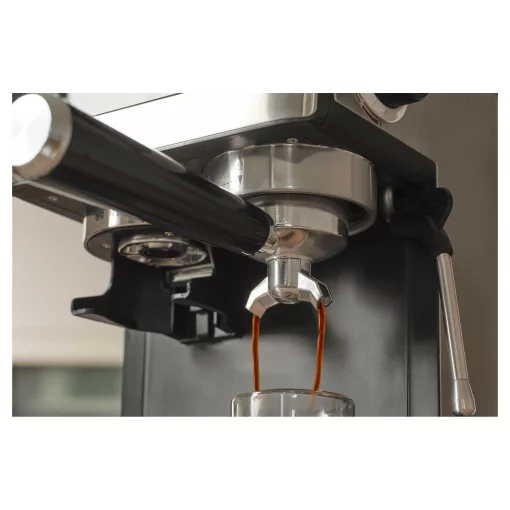 Кавоварка Sencor ріжкова 1.8л, зерно+мелена, вдубована кавомолка, дисплей, нерж. сталь-чорний