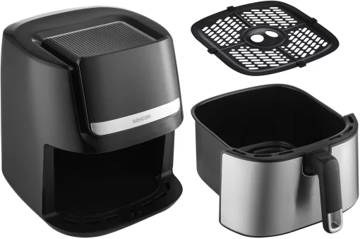 Мультипіч Sencor Vita Fryer, 1600Вт, чаша-6,5л, сенсорне керув., 10 програм, пластик, нерж. сталь-чорний