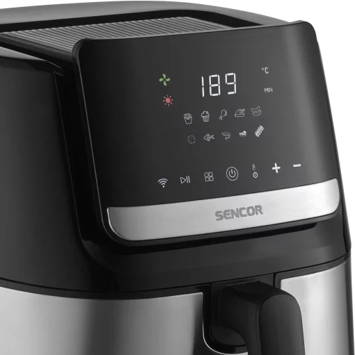 Мультипіч Sencor Vita Fryer, 1600Вт, чаша-6,5л, сенсорне керув., 10 програм, пластик, нерж. сталь-чорний
