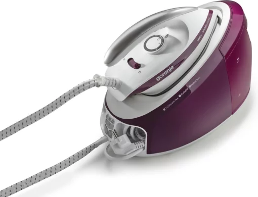 Праска-парогенератор Gorenje, 2800Вт, 1700мл, паровий удар -140гр, мех.упр., керам. підошва, бордовий