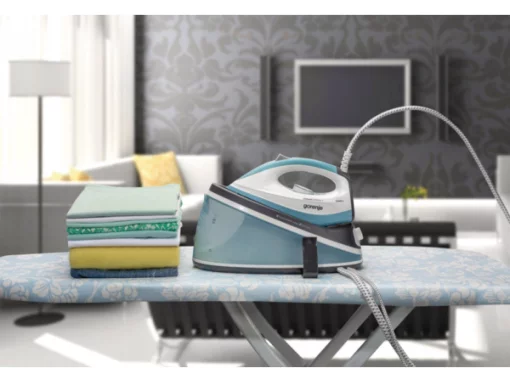 Праска-парогенератор Gorenje, 2200Вт, 2000мл, паровий удар, паровий удар -100гр, мех.упр., керам. підошва, голубий