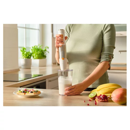 Блендер Sencor заглибний 1200Вт, 5в1, чаша-800мл, спінювач молока, білий