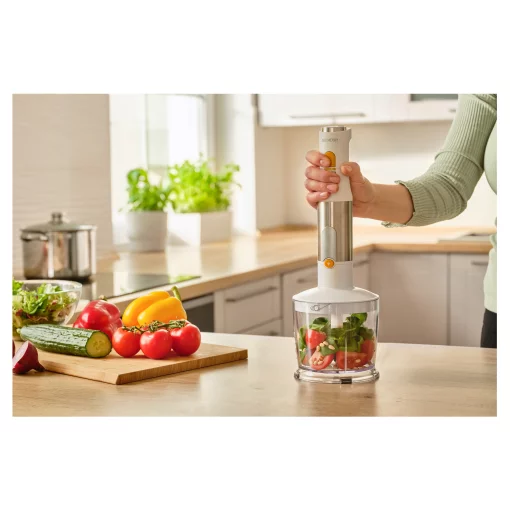 Блендер Sencor заглибний 1200Вт, 5в1, чаша-800мл, спінювач молока, білий