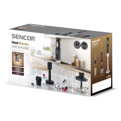 Блендер Sencor заглибний 1200Вт, 6в1, чаша-800мл, спінювач молока, чорний