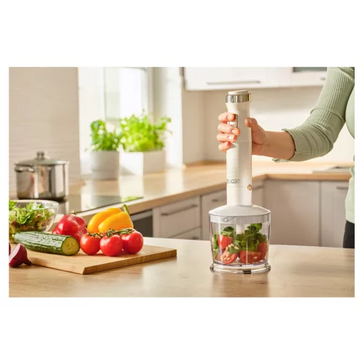 Блендер Sencor заглибний 1500Вт, 10в1, чаша-800мл, млин для спецій, спінювач молока, білий