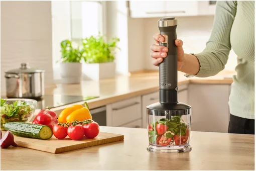 Блендер Sencor заглибний 1500Вт, 10в1, чаша-800мл, млин для спецій, спінювач молока, чорний