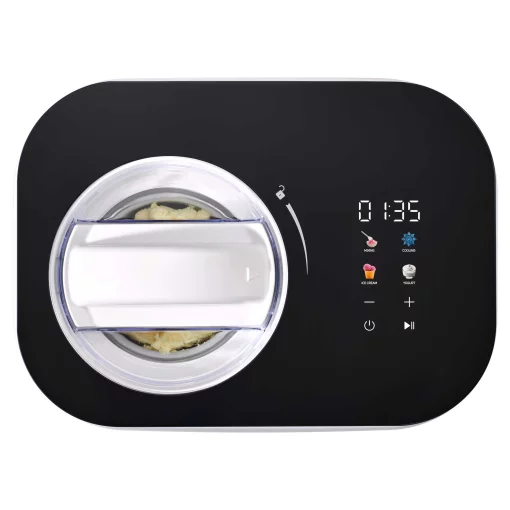 Морозивниця Sencor 100Вт, чаша-1л, час приготув.-60хв, пластик, чорно-білий