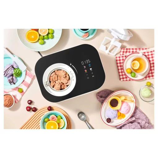 Морозивниця Sencor 100Вт, чаша-1л, час приготув.-60хв, пластик, чорно-білий