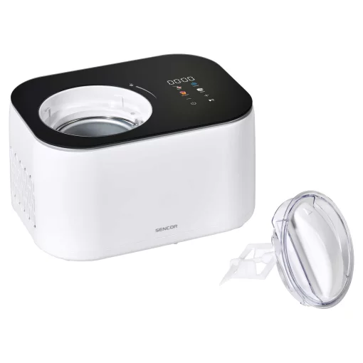 Морозивниця Sencor 100Вт, чаша-1л, час приготув.-60хв, пластик, чорно-білий
