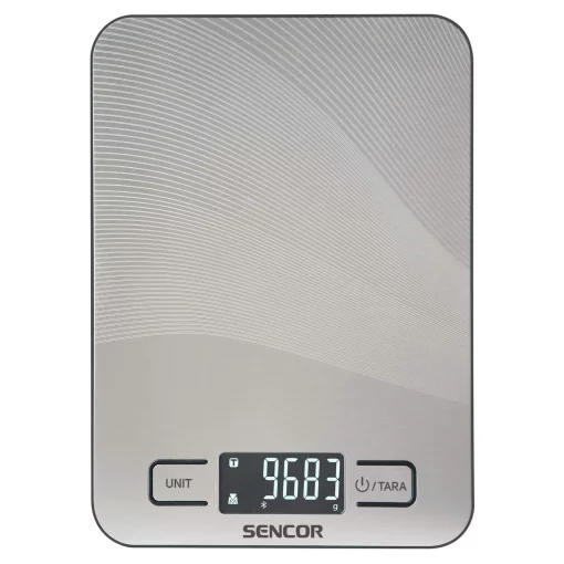 Ваги Sencor кухонні, 10кг, підключення до смартфону, AAAx2, сірий