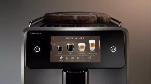 Кавомашина Saeco Xelsis Deluxe 1.7л, зерно + мелена, автомат.капучинатор, авторецептів - 22, чорний