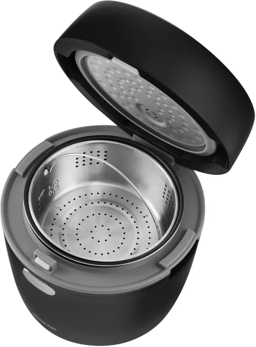 Рисоварка Sencor 350Вт, чаша-0.6л, сенсорне керування, 8 програм, нерж. сталь, пластик, чорний