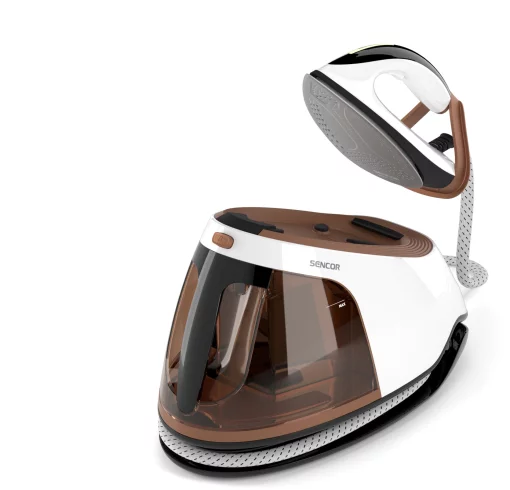 Праска-парогенератор Sencor, 3000Вт, 1500мл, паровий удар -430гр, постійна пара - 160гр, Anti-calc, керам. підошва, біло-коричневий