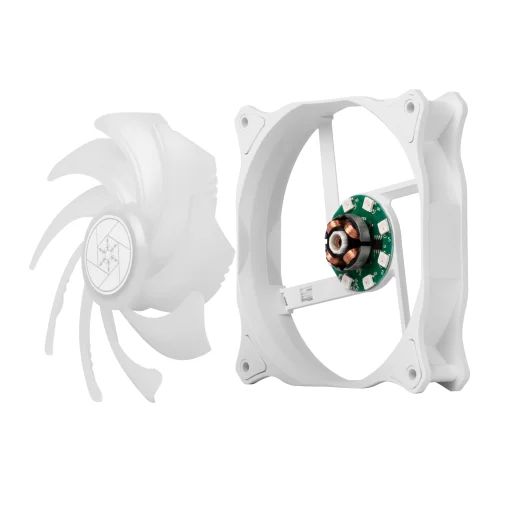 Корпусний вентилятор SilverStone Air Blazer 120RW-ARGB, 120мм, 600-2200rpm, 4pin PWM, 3pin +5VARGB, 7.4-35.6dBa, білий