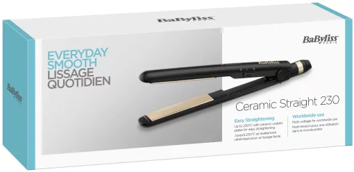 Випрямляч Babyliss Ceramic Straight 230, темп.режимів-2, 200-230С, кераміка, турмалін , чорний