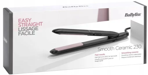 Випрямляч Babyliss Smooth Ceramic 230, 41Вт, темп.режимів-2, 200 - 230С, кераміка, чорний