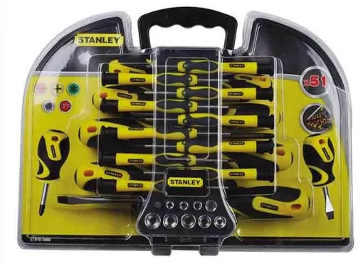 Викрутки Stanley 21 біта, SL,PH,Torx,H, 9 торцевих головок, кейс, набір 51шт