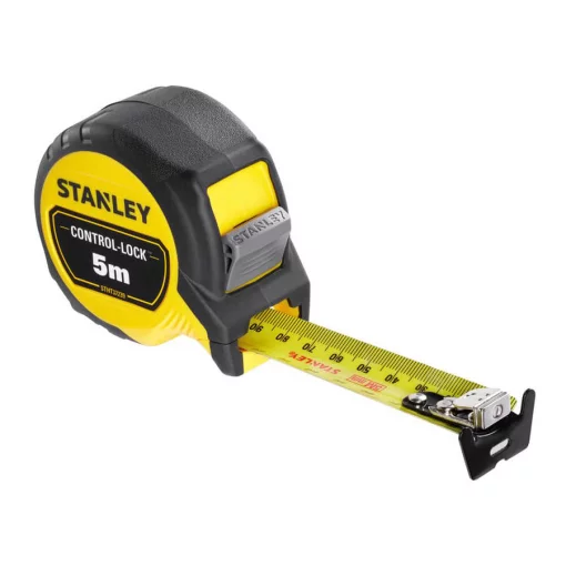 Рулетка вимірювальна CONTROL-LOCK довжиною 5 м, шириною 25 мм, в обгумованому корпусі, з подвійною шкалою STANLEY STHT37239-3