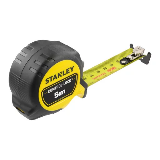 Рулетка вимірювальна CONTROL-LOCK довжиною 5 м, шириною 25 мм, в обгумованому корпусі, з подвійною шкалою STANLEY STHT37239-3