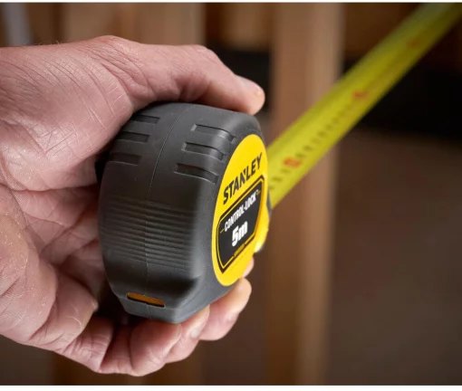 Рулетка вимірювальна CONTROL-LOCK довжиною 5 м, шириною 25 мм, в обгумованому корпусі, з подвійною шкалою STANLEY STHT37239-3