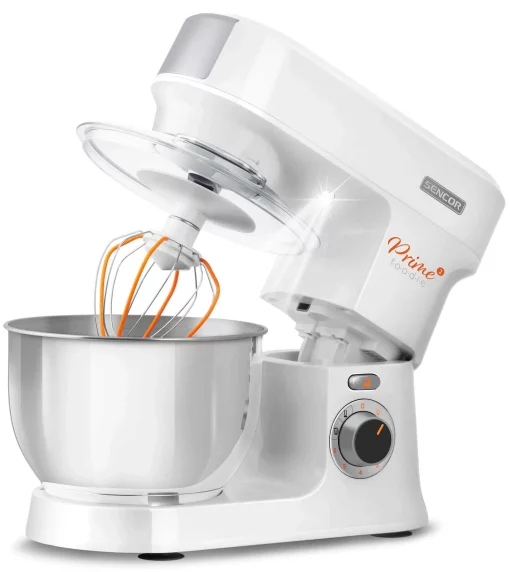 Кухонна машина Sencor 1000Вт, чаша-метал, корпус-пластик, насадок-12, білий