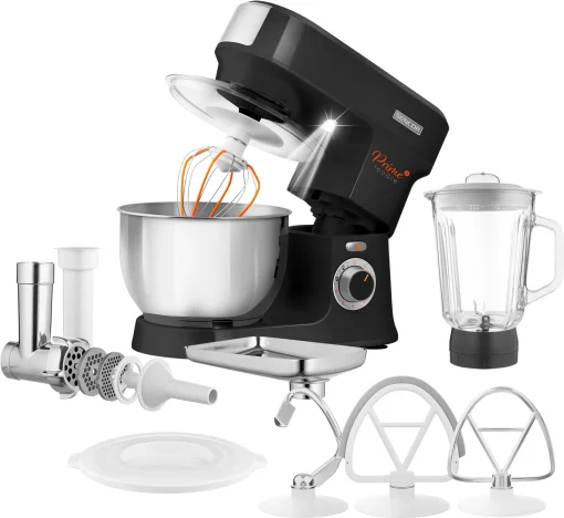 Кухонна машина Sencor 1000Вт, чаша-метал, корпус-пластик, насадок-12, чорний